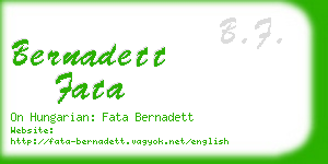 bernadett fata business card